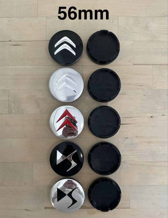 Conjunto 4 Centros Tampas Jantes Citroen DS 56mm 60mm 65mm 68mm 75mm