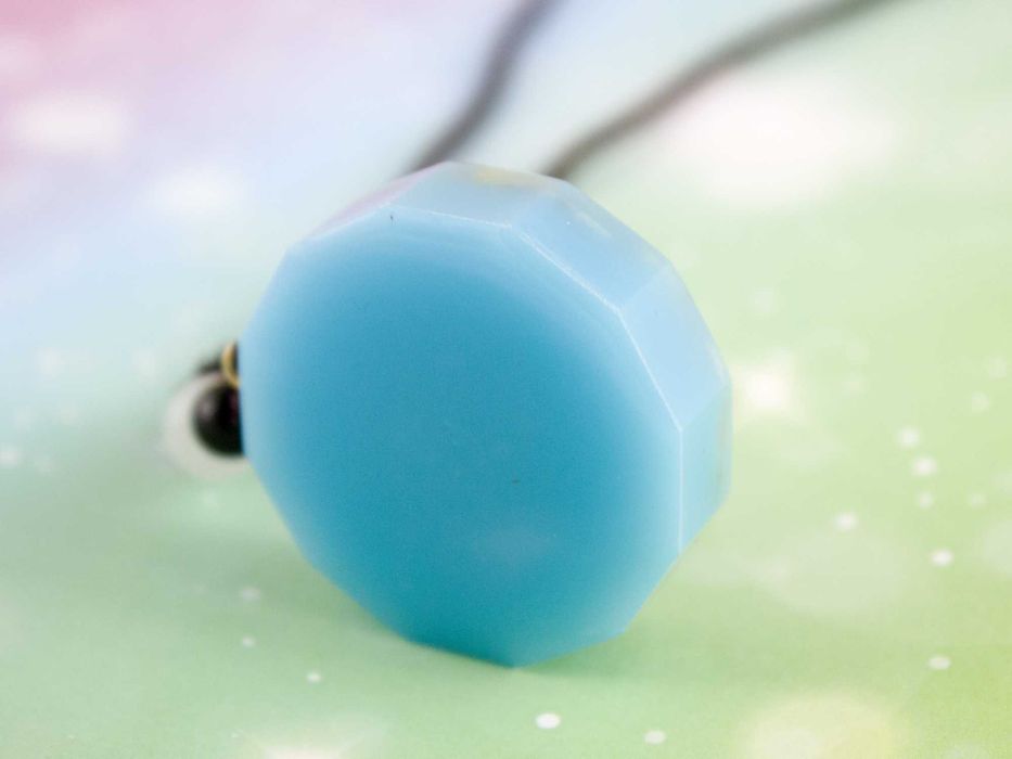 Piękny Błękitny Naszyjnik Amulet Amazonit Topaz Oko Horusa Prezent
