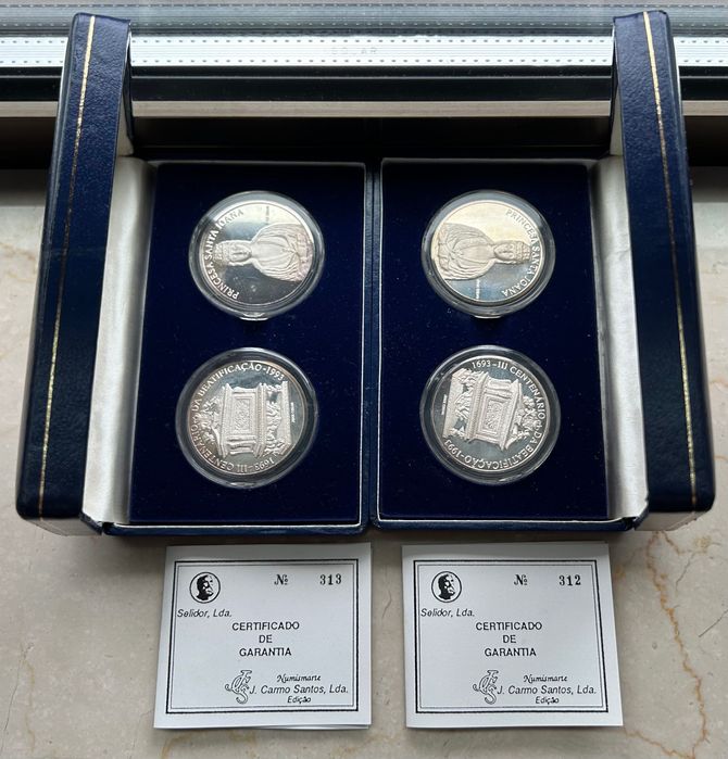 Conjuntos Prata Proof 99,99% Santa Joana Centenário Beatificação