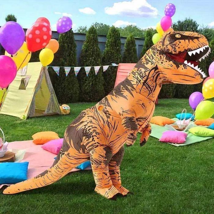 Dmuchany kostium dinozaur T-REX strój dla dorosłych