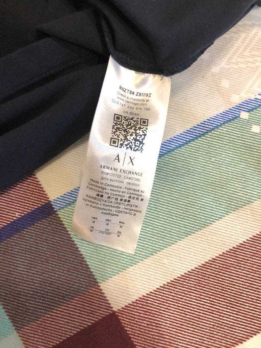 Футболка Armani Exchange A|X черная мужская размер M slim б/у