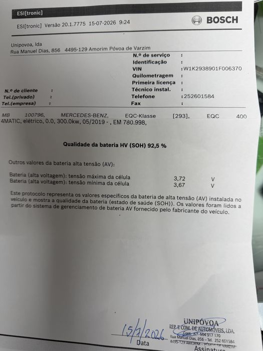 Mercedes-Benz EQC 400 4MATIC AMG line  SOH 92,5 PNEUS NOVOS