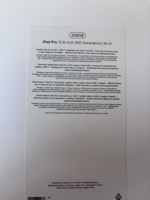 iPad Pro 12,9’ M2 6th gen 256GB WiFi