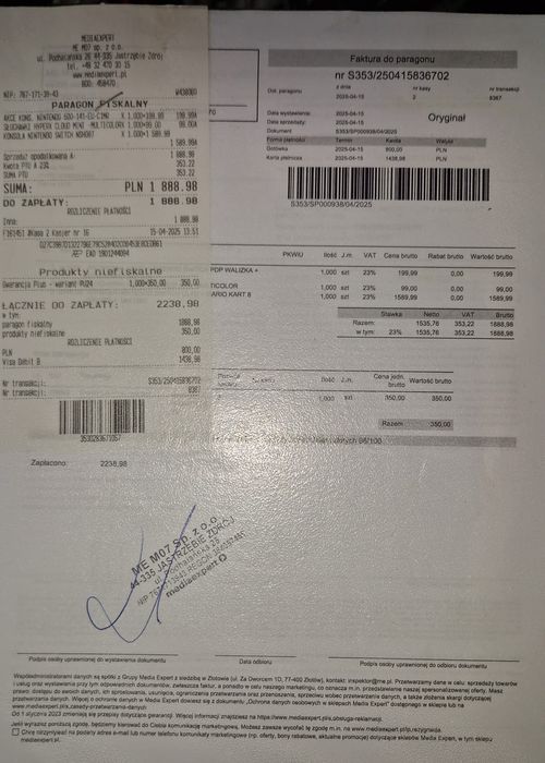 Nintendo Switch oled białe z etui Mario