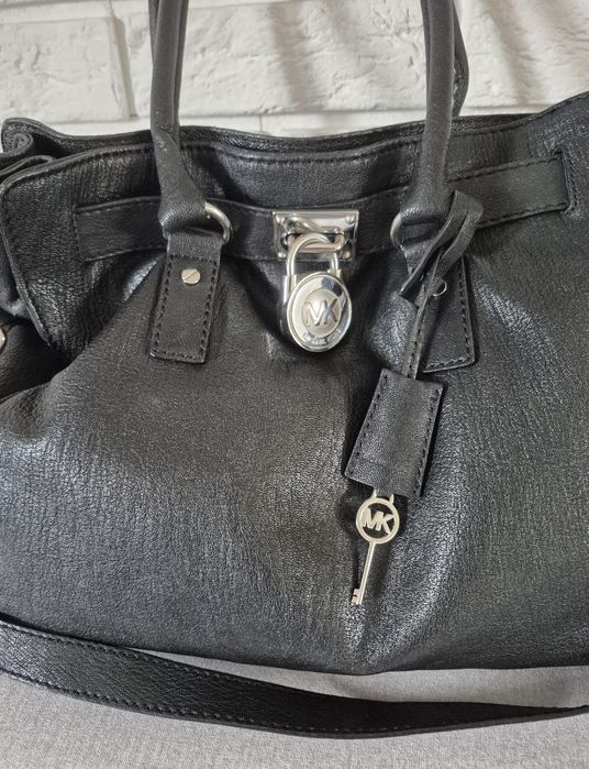 Torebka MK Michael Kors Hamilton czarna skóra naturalna mieści A4