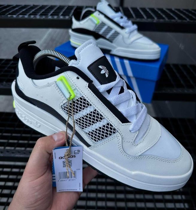 Мужские кроссовки Адидас белые кожаные Adidas натуральная кожа