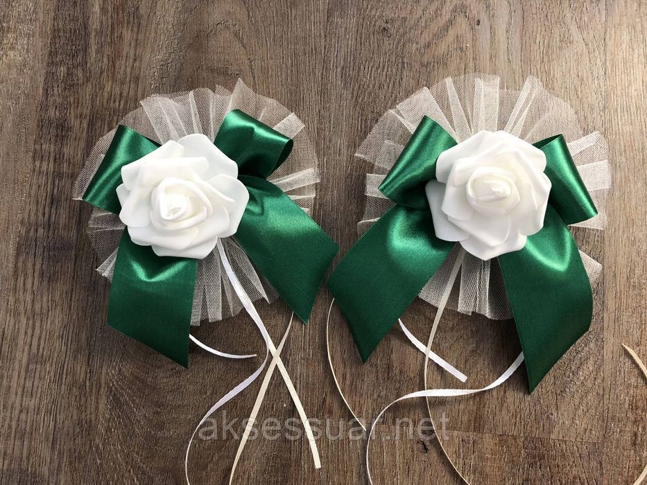 Прикраси на весільну машину, смарагдовий