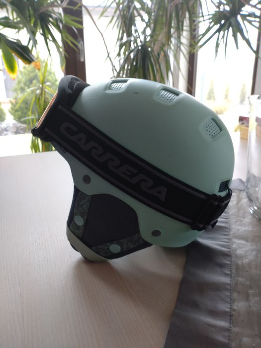 Kask Wed'ze miętowy  plus rękawiczki Gogle i