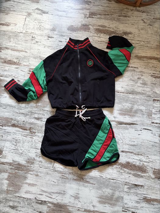 Komplet gucci gg czarny paski