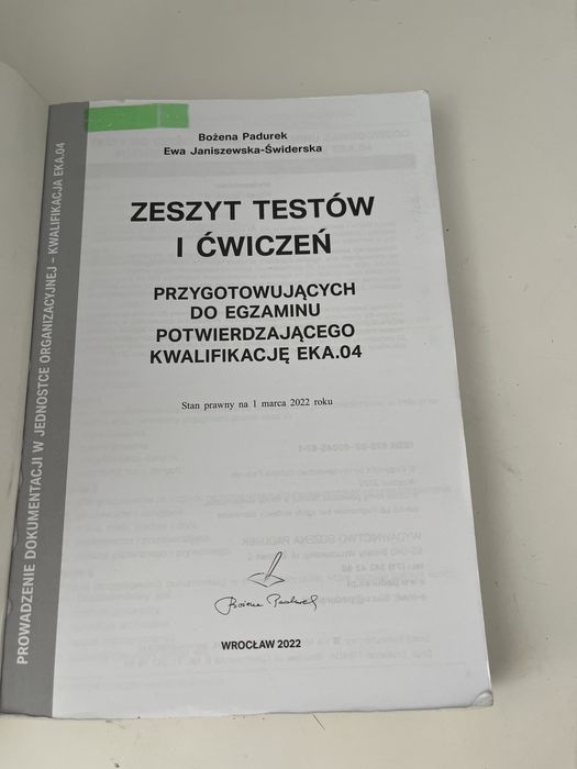 Zeszyt testów i ćwiczeń zawodowych EKA.04