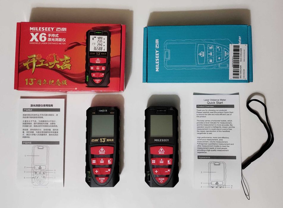 Новый лазерный дальномер Mileseey X6 лазерная рулетка S2 на 40 метров