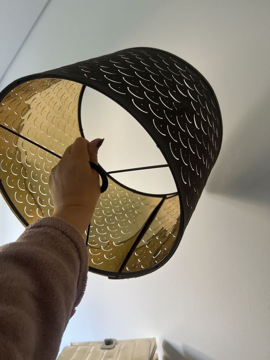 Abajur preto e bronze