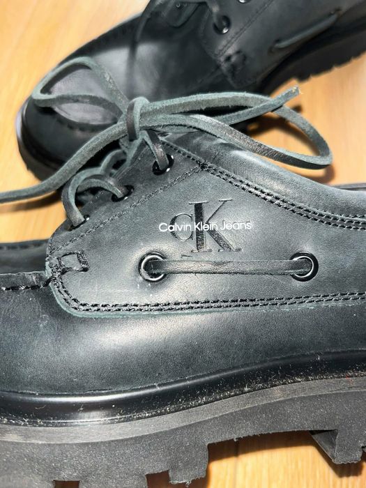 Czarne skórzane mokasyny Calvin Klein Jeans
