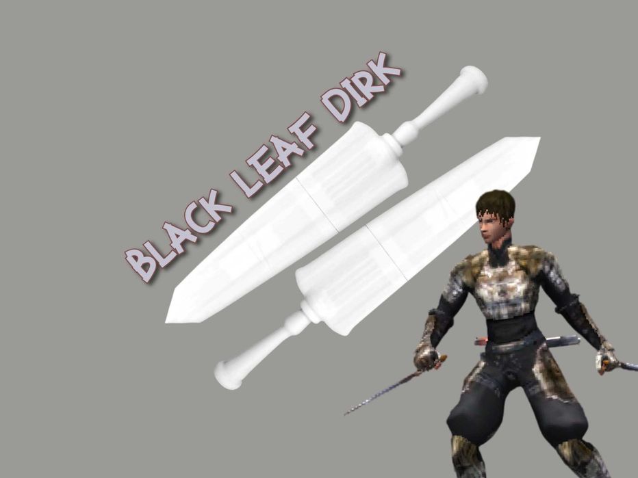 Metin2 Full Black Adaga Folha Negra - arma para cosplay / prop adaga