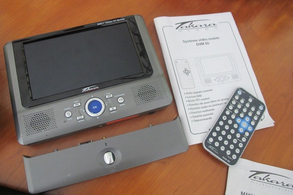 Leitor Dvd portátil para carro + suporte + 2 auriculares sem fio