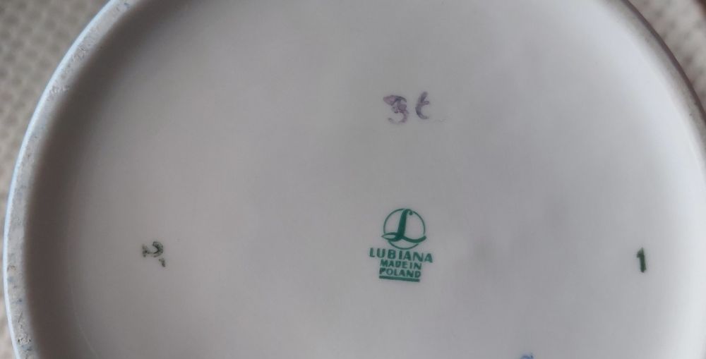 Wazon PRL Lubiana wzór folkowy kaszubski