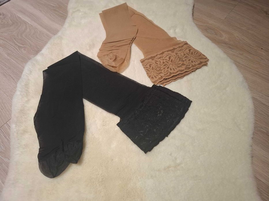 Pończochy samonośne XL 3/4 czarne 20 DEN