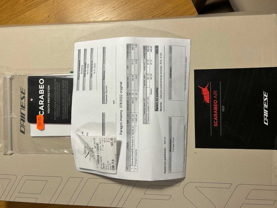 Dainese Scarabeo Air Vest - kamizelka (zbroja, buzer) rozmiar junior L