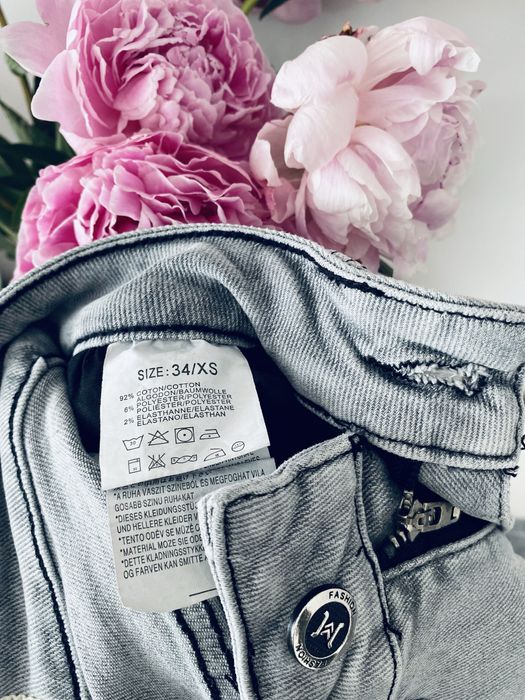 Spodnie jeansowe szare hello miss rurki jeansy