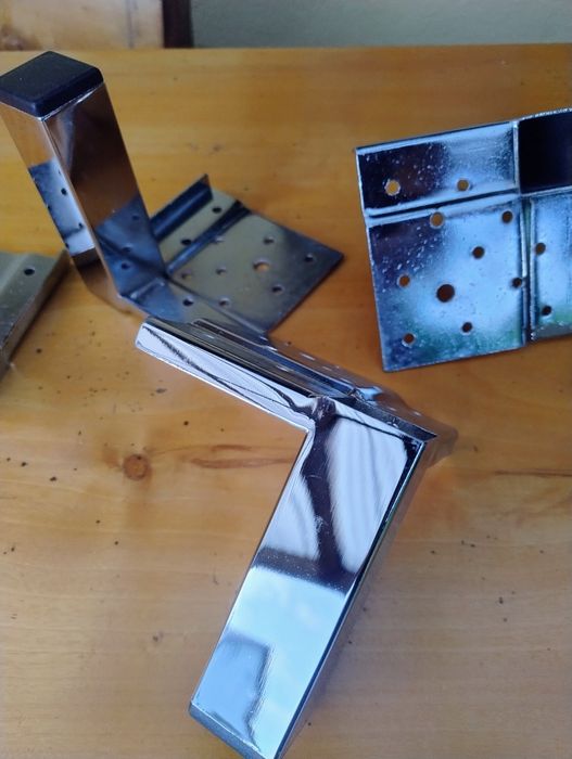 Nogi metalowe chrom do łóżka 6szt