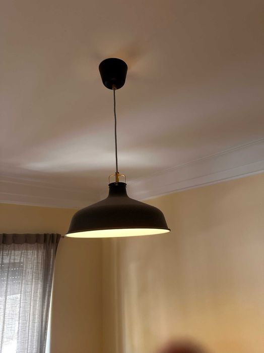 Candeeiro Suspenso IKEA RANARP Preto - Como Novo
