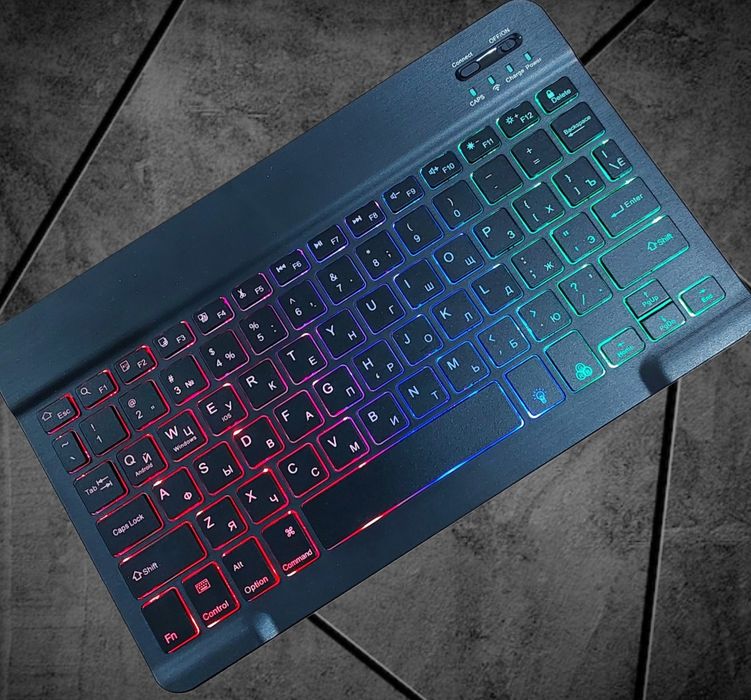 (НОВЫЙ) Беспроводная мини Bluetooth клавиатура с RGB подсветкой