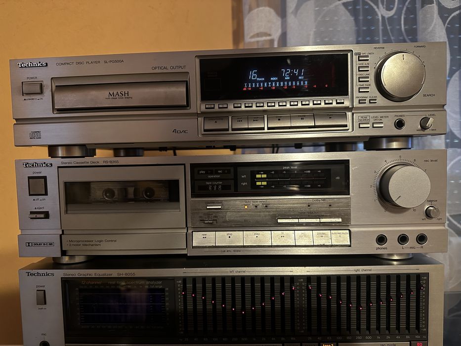 Wieża Technics—srebrna-pięć— elementów SADA8,SH-8055,SL-PG500,SL3,R355