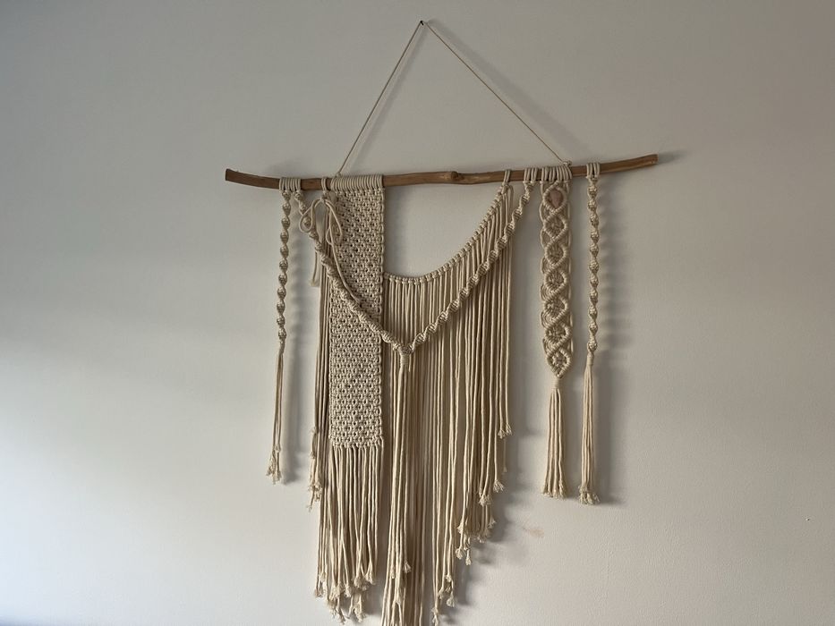 macrame bege como novo