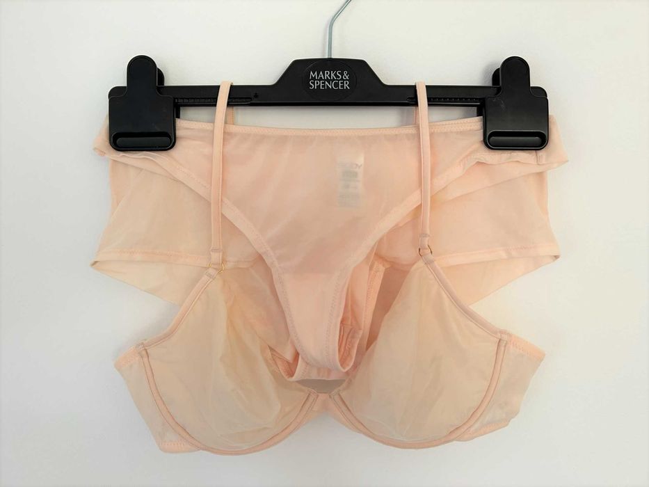 Komplet Marks&Spencer 3 szt nowy morela r. UK 8 EUR 36, UK 36A EUR 80A