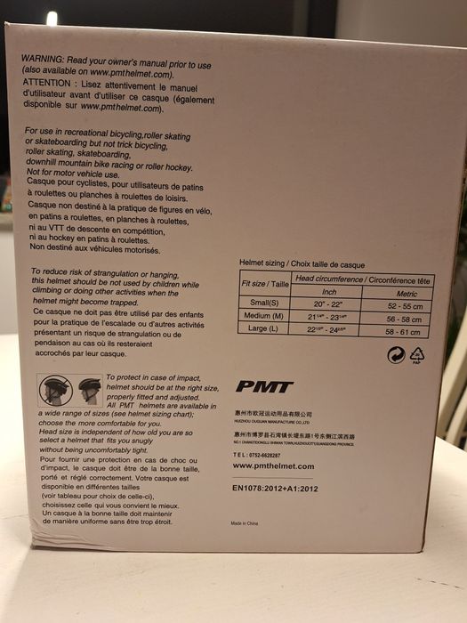 Nowy Kask Rowerowy PMT