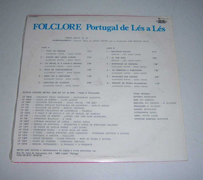 MARIA JÔJÔ - Portugal De Lés A Lés (LP)