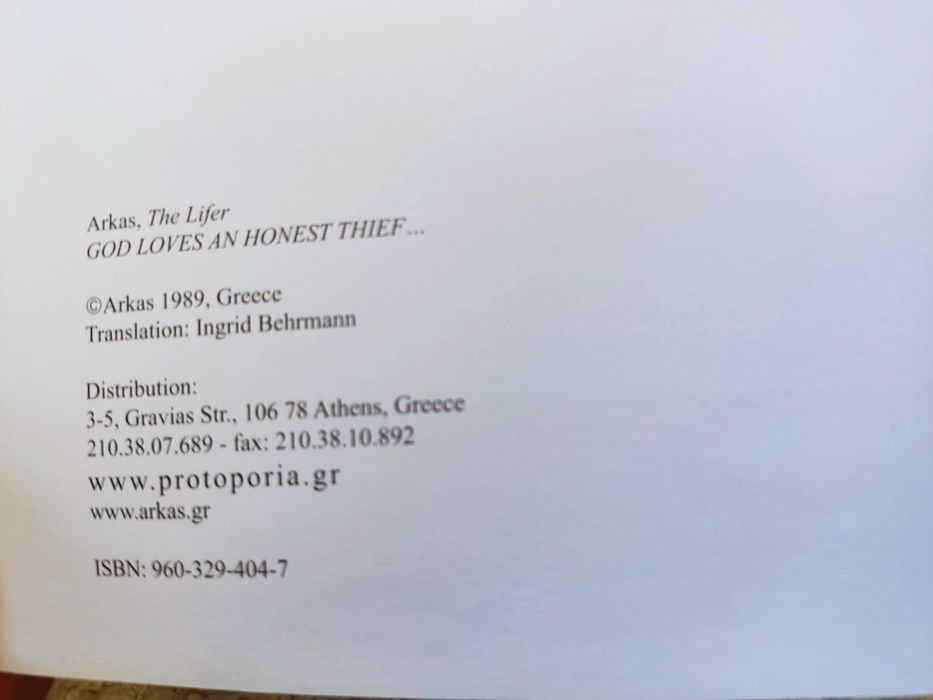 Livro de banda desenhada em inglês "Arkas, The Lifer"