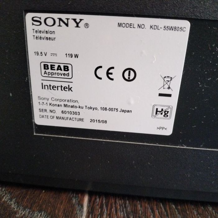 Sony kdl-55w805c  głośniki  podświetlenie