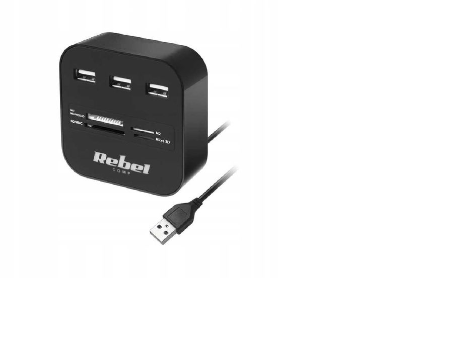 HUB rozgałęźnik USB 2.0 na 3 usb z czytnikiem kart