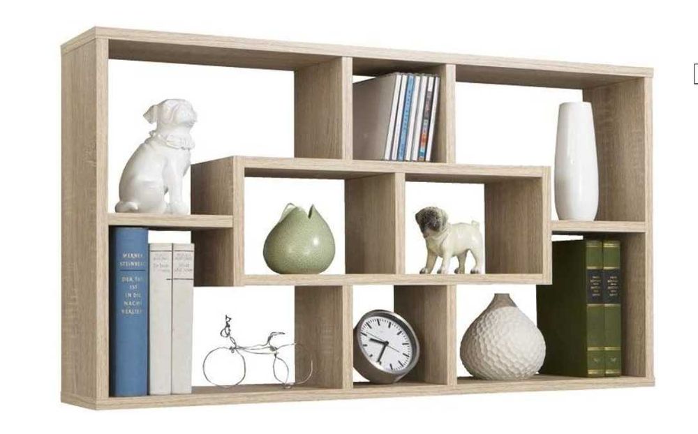 FMD Möbel Półka ścienna z 8 przegrodami Dąb, 85 x 16 x 47.5 cm