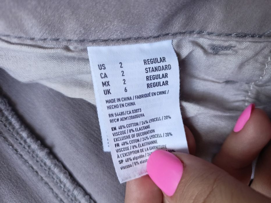 Spodnie jegginsy szare american eagle XS s