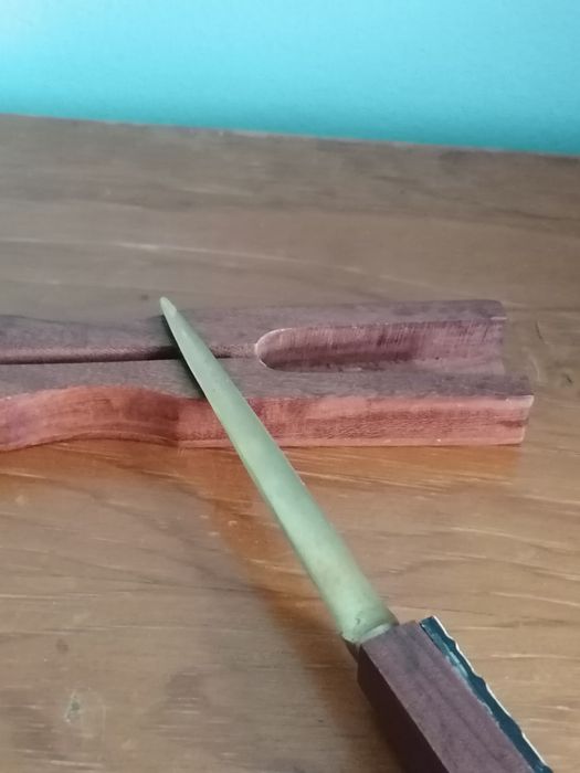 Abre cartas bronze e madeira