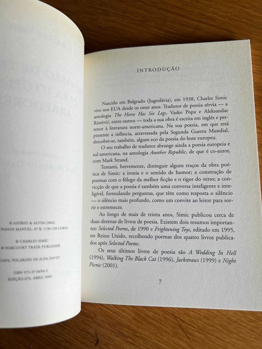 Previsão de Tempo para Utopia e Arredores      CHARLES SIMIC