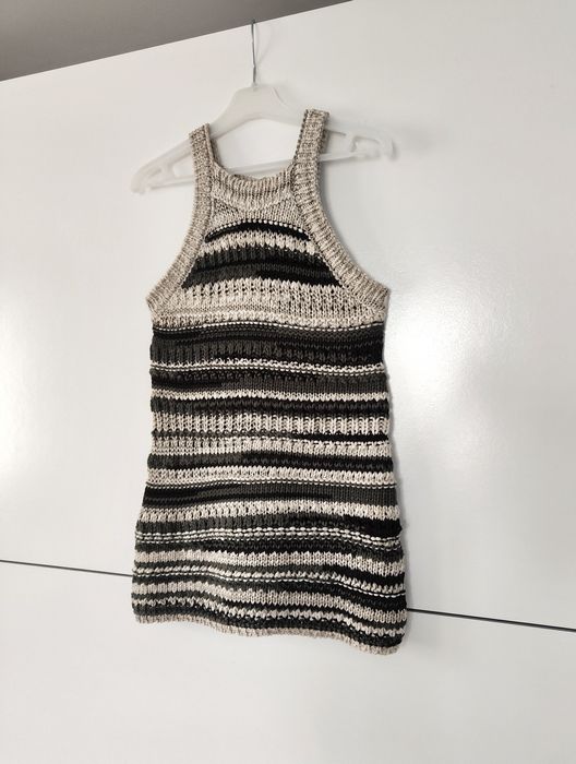 Top Massimo dutti 34 XS szydelkowy dzianinowy bez rękawów