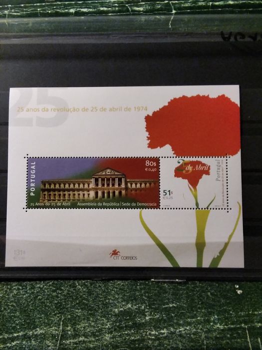 1999 Bloco 25 Anos Da Revolução De 25 Abril 1974 MNH **