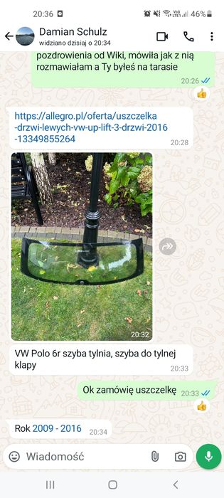 Tylna szyba VW Polo 6R do tylnej klapy