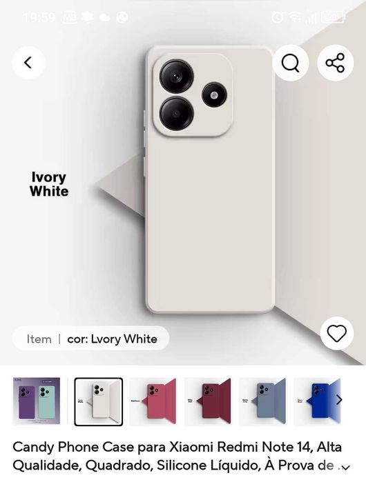 Capa telemóvel Cover Xiaomi Redmi Note 14 5G. As duas por 4€