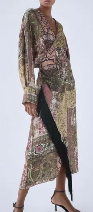 ZARA sukienka boho z frędzlami NOWA rozmiar S