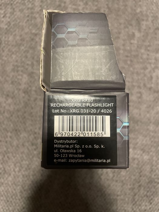 Akumulatorowa Latarka XRG lite rx80 rechargeable flashlight