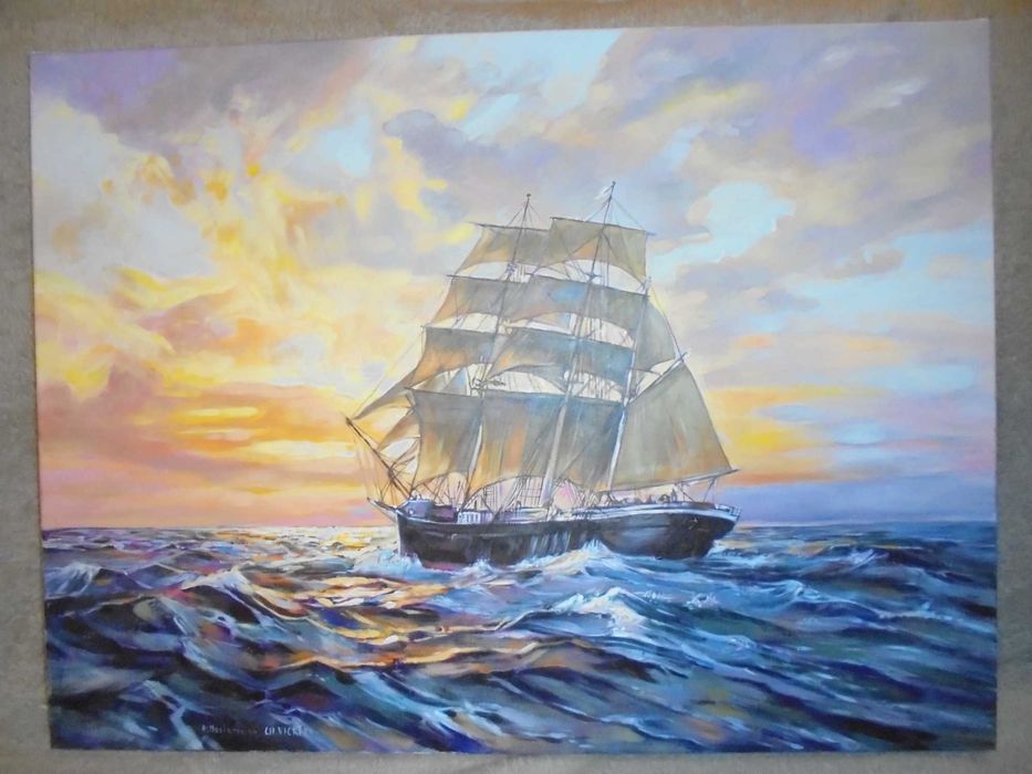 Kolekcjonerska interpretacja obrazu Charlesa Vickeryego Żaglowiec
