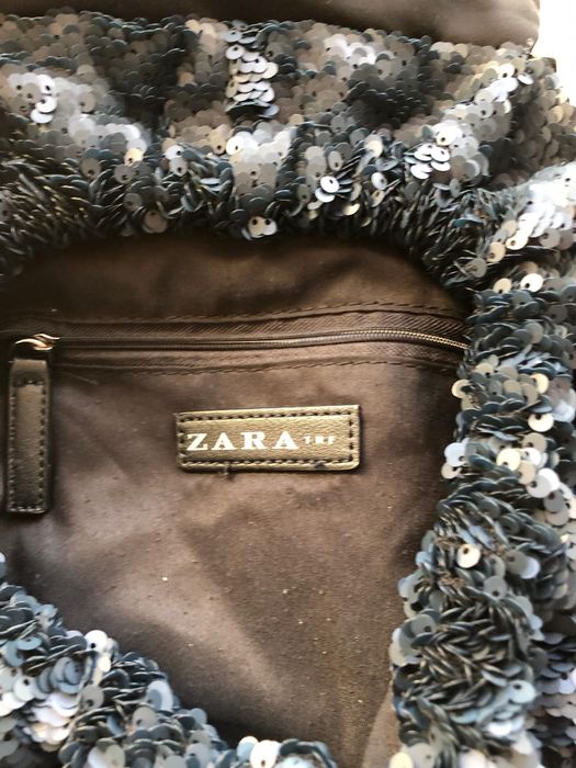 Mochila com brilhos azul Zara