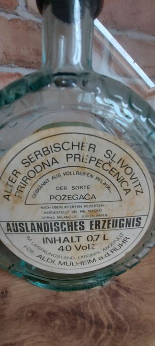 Butelka po Śliwowicy  Jugosłowiańskiej 1975 rok