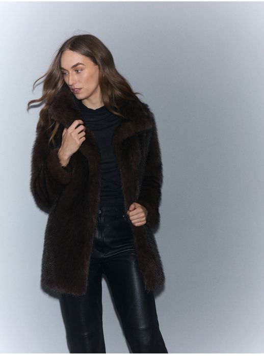 Шуба шоколадна під Zara