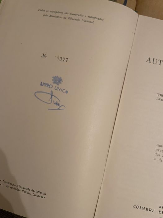 Livro Antologia de Autores Portugueses