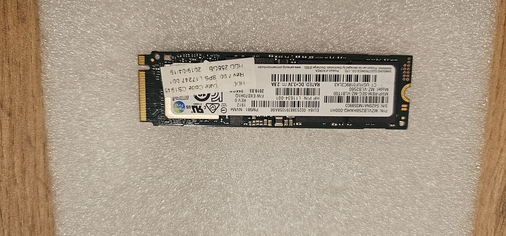 ssd nvme samsung pm981 256gb